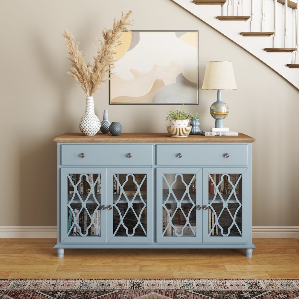 Aurora Hills Country Wire-Brushed 4 Door Accent Chest