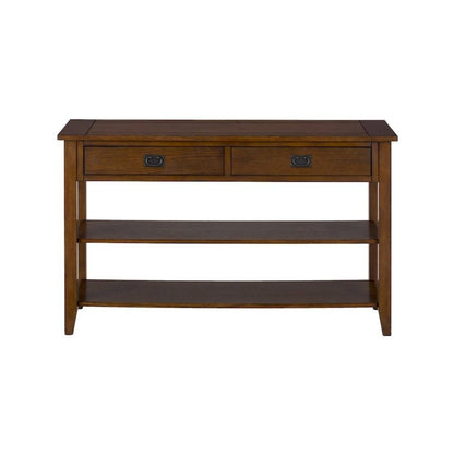 Brown Wooden Sofa Table with 2 Drawers – Elegant Entryway and Hallway Table