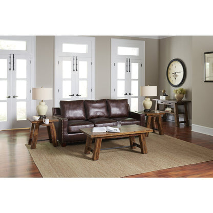 Cannon Valley Distressed Industrial Trestle 50" Sofa Table