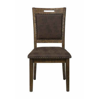 Cannon Valley Rustic Industrial Brown 72" Table + 6 Upholstered Counter Stools