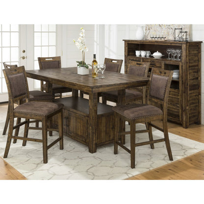 Distressed Industrial 72" Distressed Dining Table with Storage Base and Height