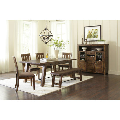 Cannon Valley Distressed Industrial Distressed Wood Dining Chair with Upholstered Seat (Set of 2)