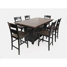 Reclaimed Pine 72" Farmhouse Counter Height Seven-Piece Dining Set