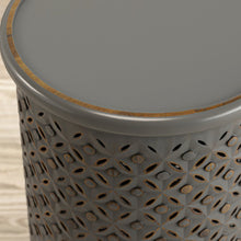 Decker Distressed Hardwood Global Drum End Table