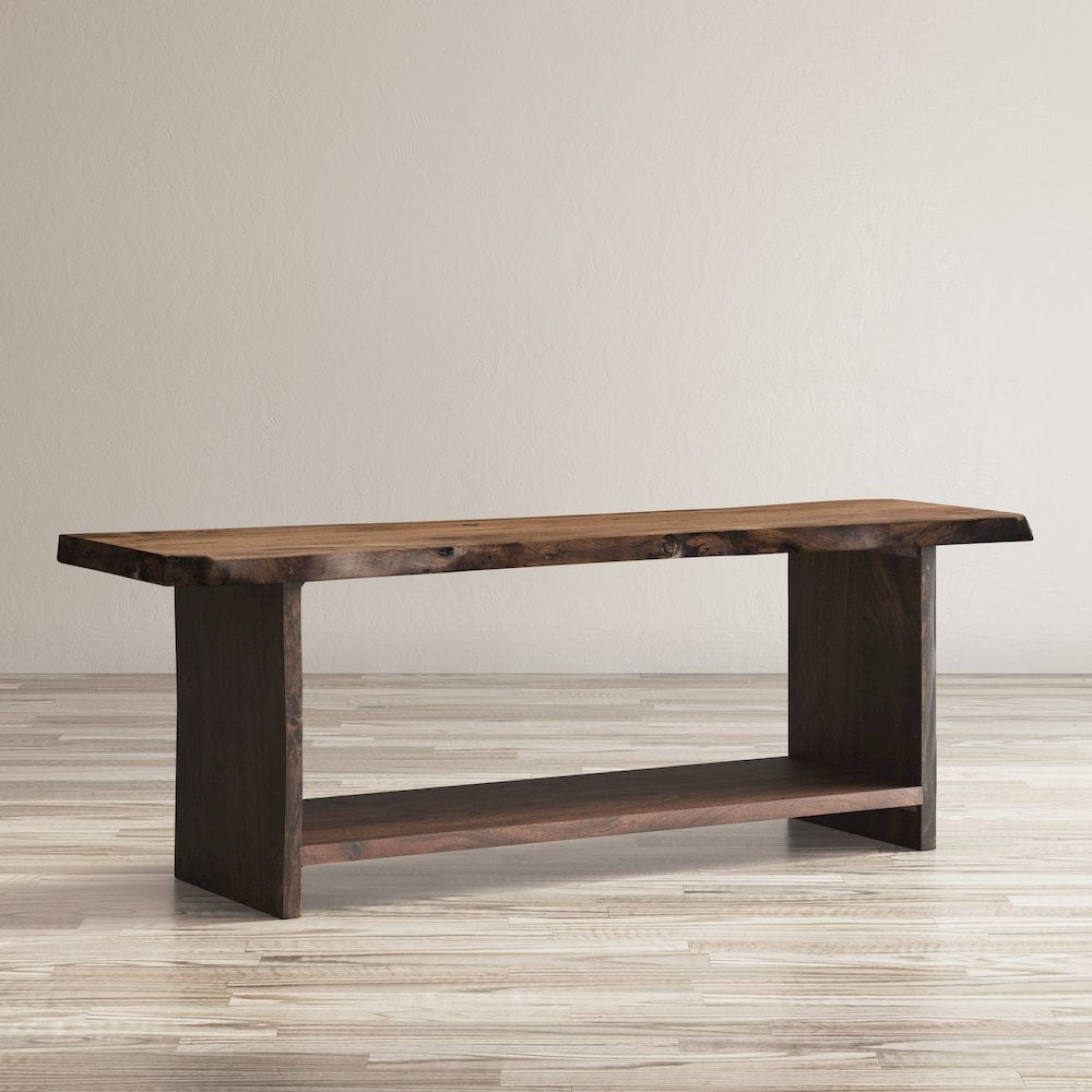 Cooper Modern Live Edge 52" Solid Wood Storage Bench