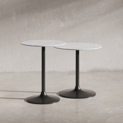 Camille Solid Marble and Iron Modern Luxury Accent Tables (Set of 2)