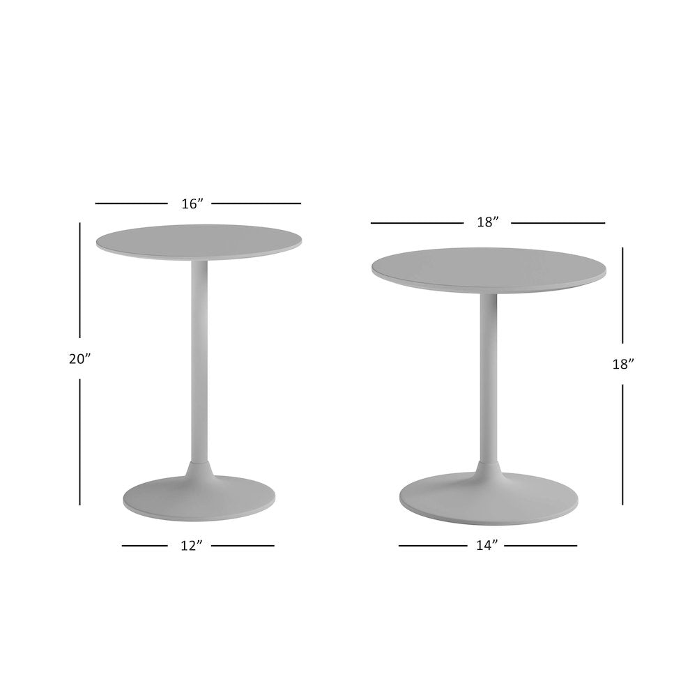 Remy Solid Wood and Iron Modern Pedestal Accent Tables (Set of 2)