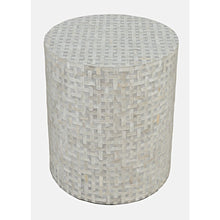 Global Archive Round Terrazzo Handcrafted Capiz Shell Accent Table