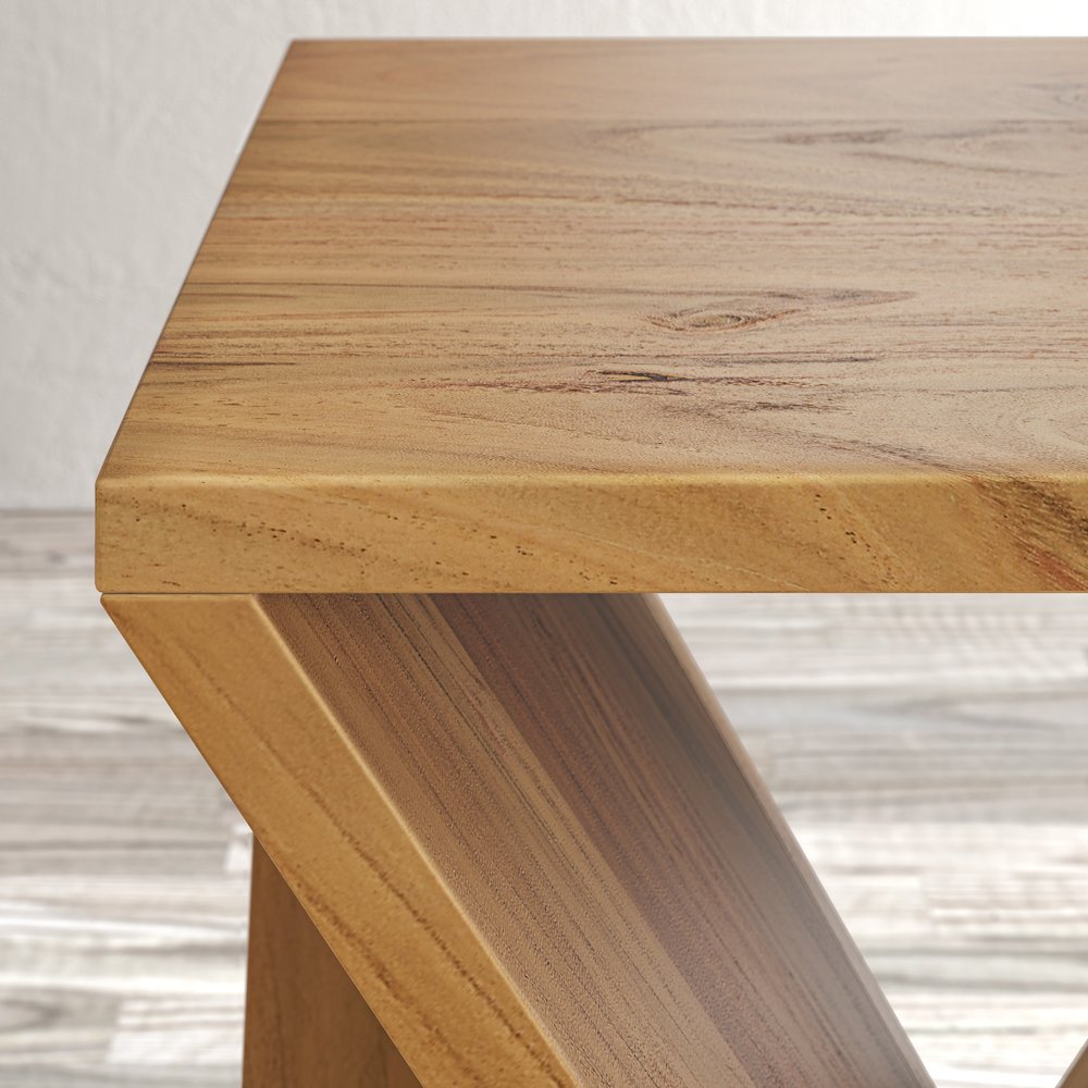 Global Archive Solid Mango Hardwood Modern Angled Jasper Table