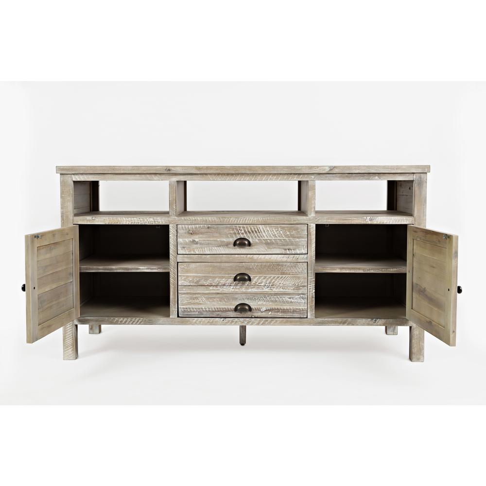 60" Media Console - Washed Grey