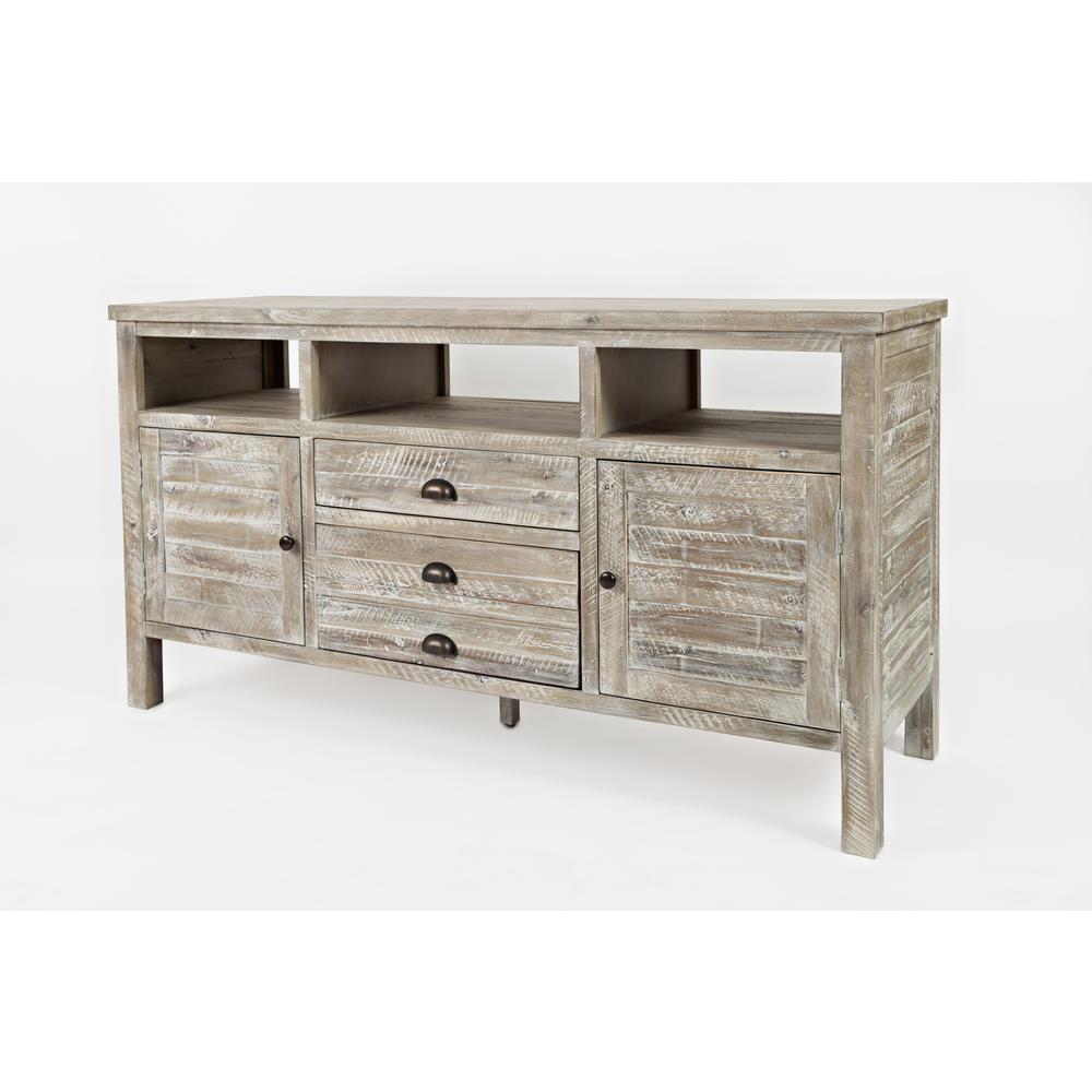 60" Media Console - Washed Grey