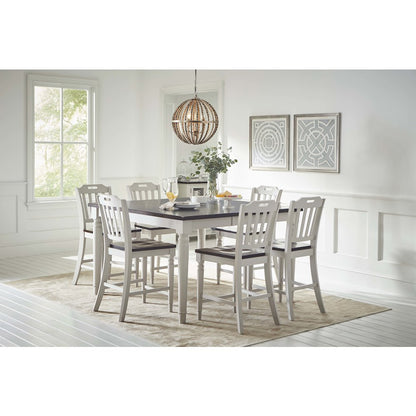 Solid Rubberwood 60" Seven-Piece Farmhouse Counter Height Dining Set