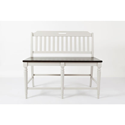 Solid Rubberwood 60" Eight-Piece Farmhouse Counter Height Dining Set with Bench