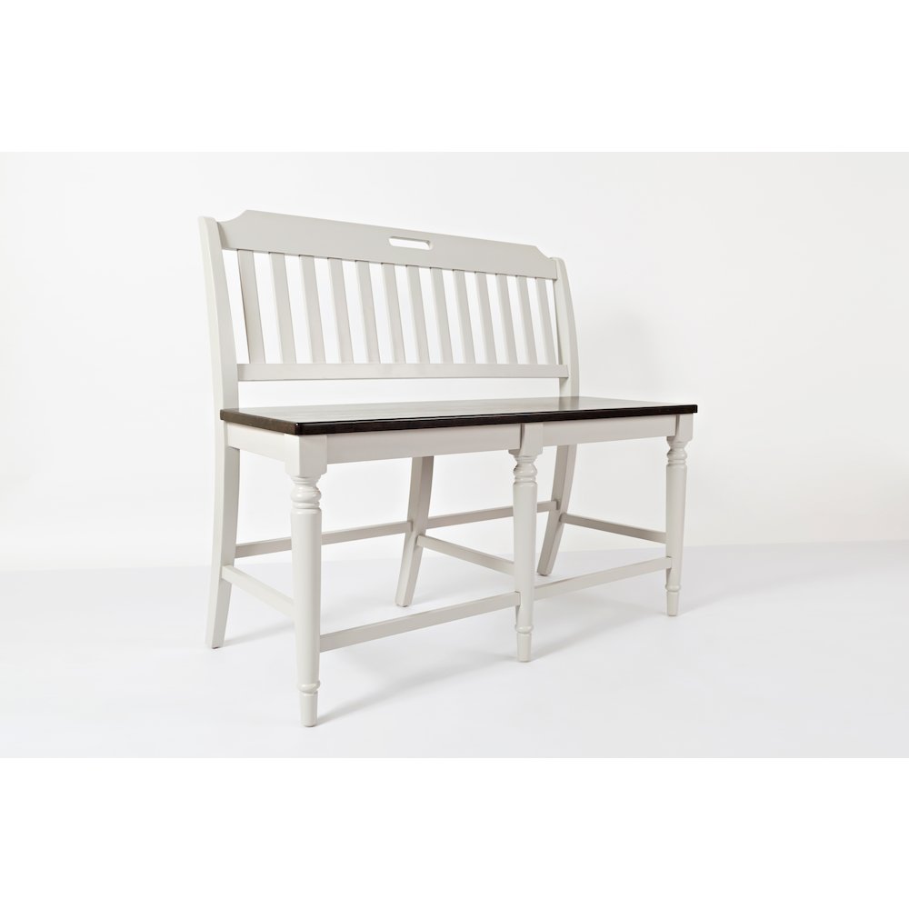 Solid Rubberwood 60" Eight-Piece Farmhouse Counter Height Dining Set with Bench