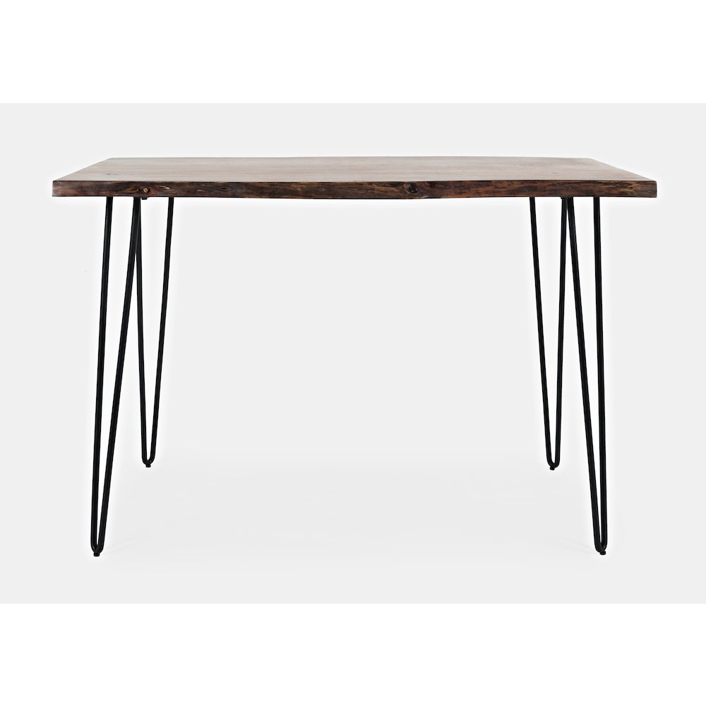 Solid Acacia 52" Five-Piece Counter Height Dining Set with Backless Barstools