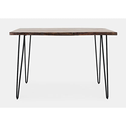 Solid Acacia 52" Five-Piece Counter Height Dining Set with Backless Barstools