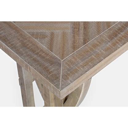 Transitional Herringbone Counter Height Four Piece Console 74" Dining Table Set
