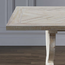 Fairview Transitional Herringbone Distressed Acacia Extension 78" Dining Table