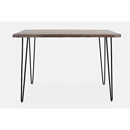 Solid Acacia 52" Five-Piece Counter Height Dining Set with Backless Barstools