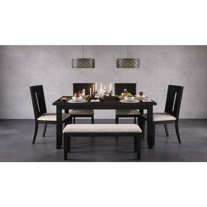 Urban Icon Contemporary 66" Extension Glass Inlay Dining Table
