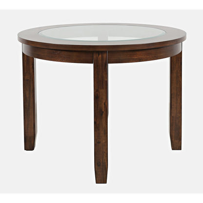Urban Icon Contemporary 42" Round Five-Piece Dining Set with Upholstered Chairs