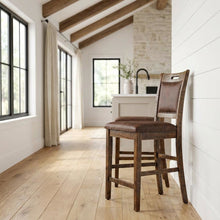 Upholstered Back Counter Stools Set of 2, Accent Bar Stools for Kitchen