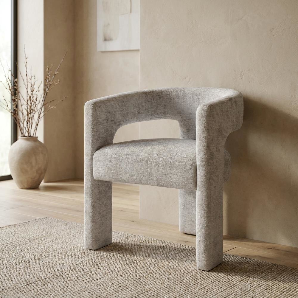 Modern Jacquard Counter Stool, Iron Frame, Grey, Single