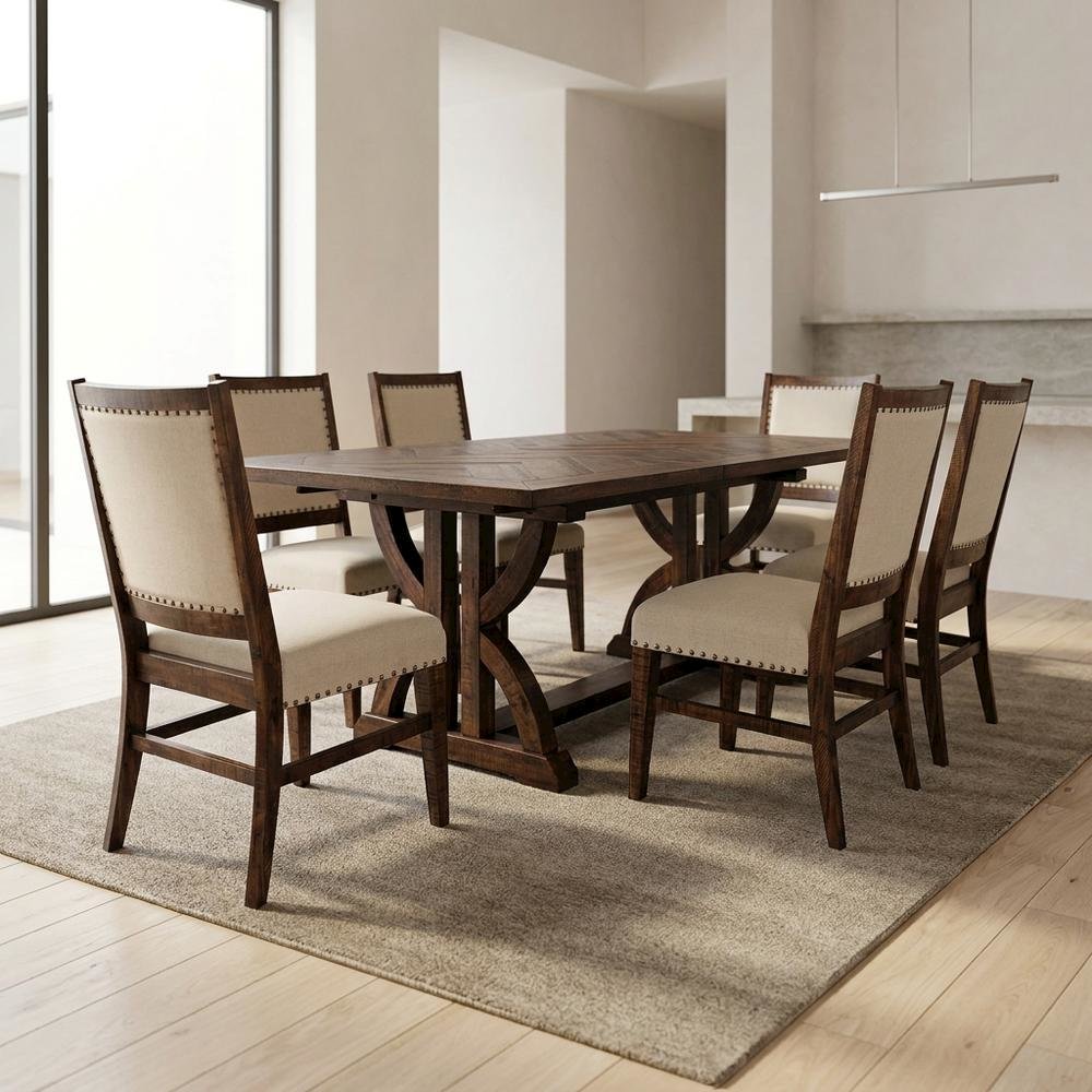 Modern Upholstered Counter Stool, Iron Frame, Forest, Set of 4