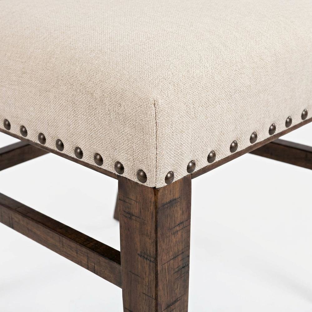 Modern Upholstered Counter Stool, Iron Frame, Forest, Set of 6