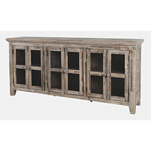 Rustic Shores 70" Coastal Distressed Acacia Six-Door Sideboard Cabinet
