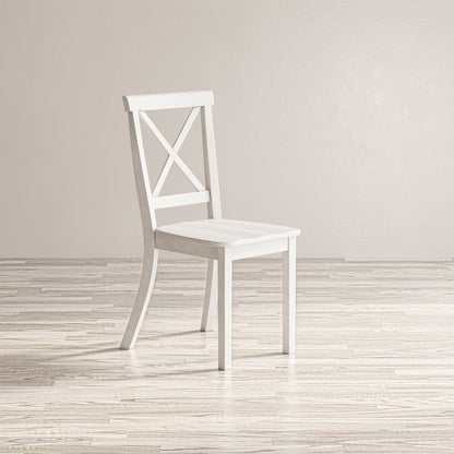 Eastern Tides Coastal Wire-Brushed Wood X-Back Acacia Dining Chair (Set of 2)