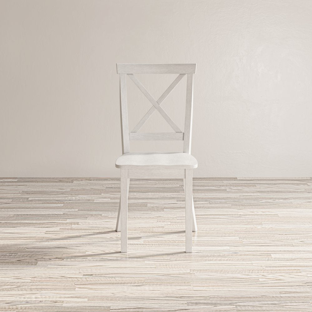 Eastern Tides Coastal Wire-Brushed Wood X-Back Acacia Dining Chair (Set of 2)