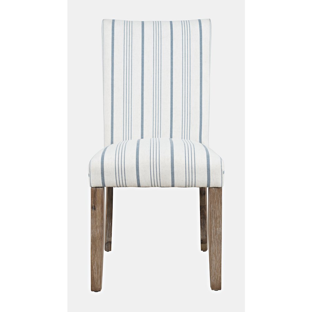 Coastal Wire-Brushed Wood Upholstered Parsons Dining Chair (Set of 2)