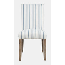 Coastal Wire-Brushed Wood Upholstered Parsons Dining Chair (Set of 2)