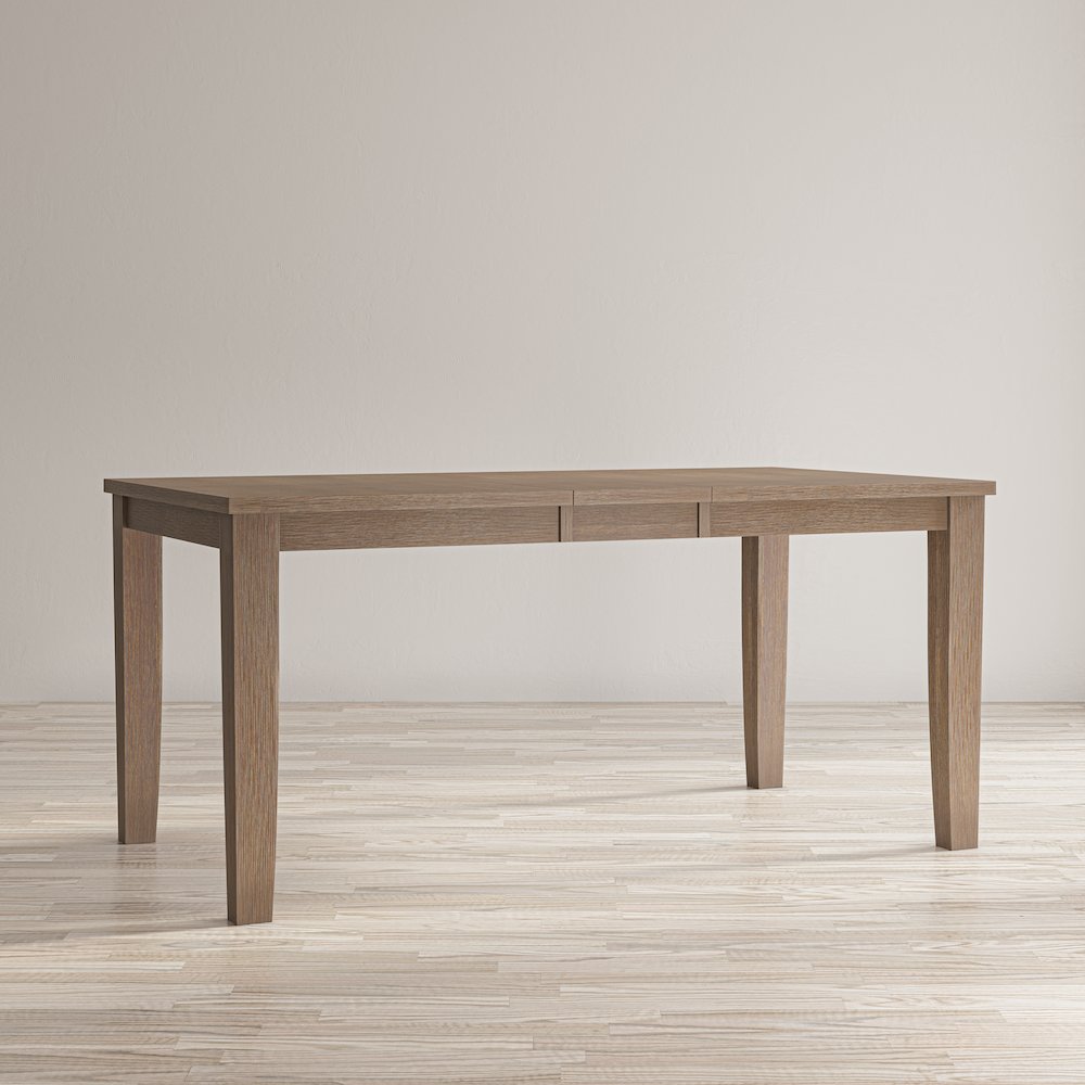 Eastern Tides Coastal Wire-Brushed Wood 66" Extendable Dining Table