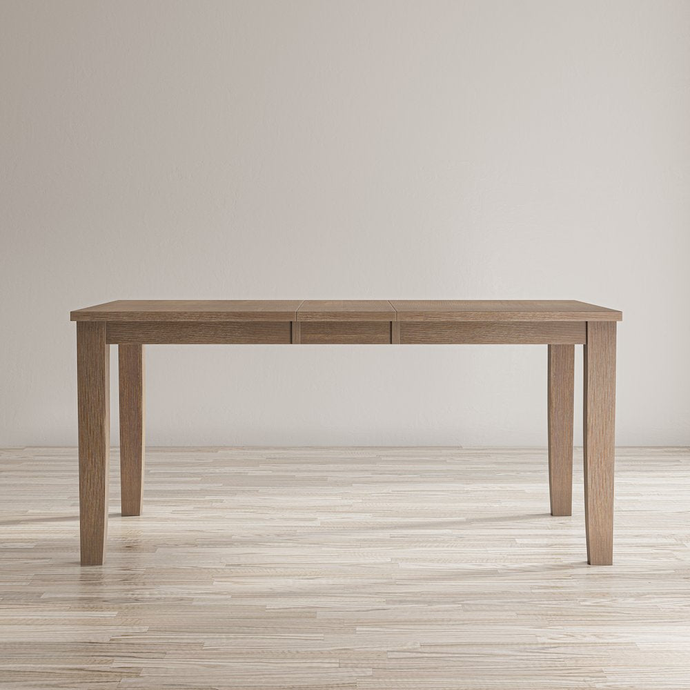 Eastern Tides Coastal Wire-Brushed Wood 66" Extendable Dining Table