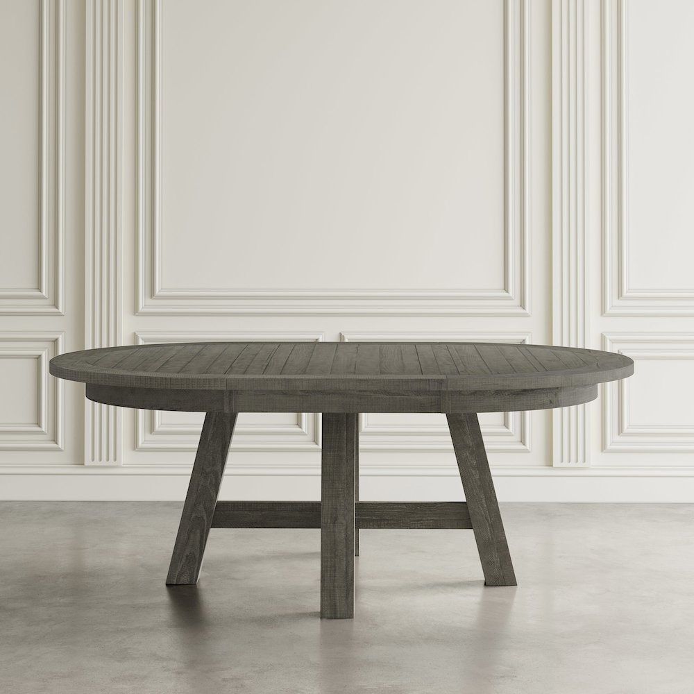 Telluride Contemporary Rustic Farmhouse Solid Wood Round to Oval Dining Table