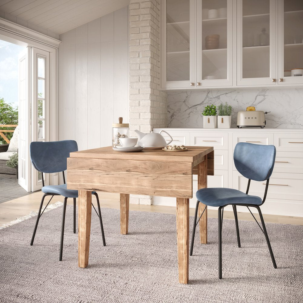 Contemporary Modern Faux Leather Split-Back Upholstered Dining Chair (Set of 2)
