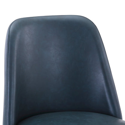 Mid-Century Modern Faux Leather Upholstered Counter Height Barstool (Set of 2)