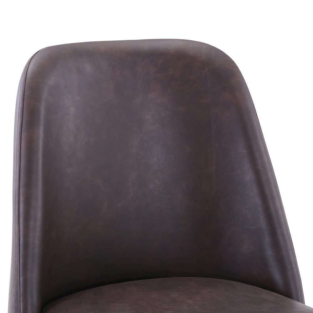 Mid-Century Modern Faux Leather Upholstered Counter Height Barstool (Set of 2)