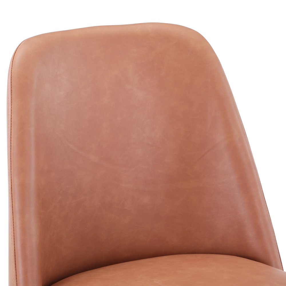 Mid-Century Modern Faux Leather Upholstered Counter Height Barstool (Set of 2)