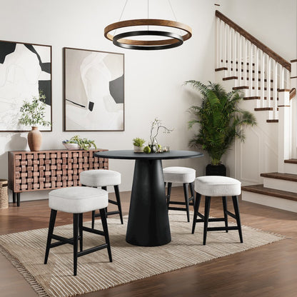 Nash Mid-Century Modern 45" Round Pedestal Counter Height Dining Table
