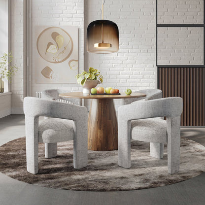 Gwen Luxury Mid-Century Modern Five Piece Dining Set with Upholstered Chairs
