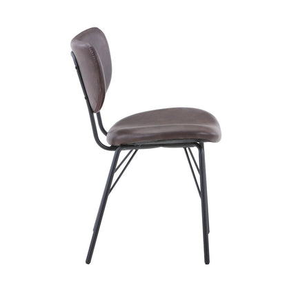 Contemporary Modern Faux Leather Split-Back Upholstered Dining Chair (Set of 2)