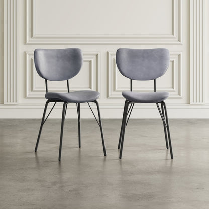 Contemporary Modern Faux Leather Split-Back Upholstered Dining Chair (Set of 2)