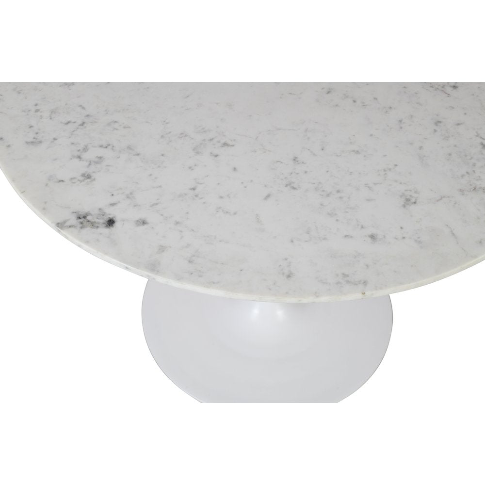 Rowan 54" Modern Luxury Pedestal Round Marble Dining Table