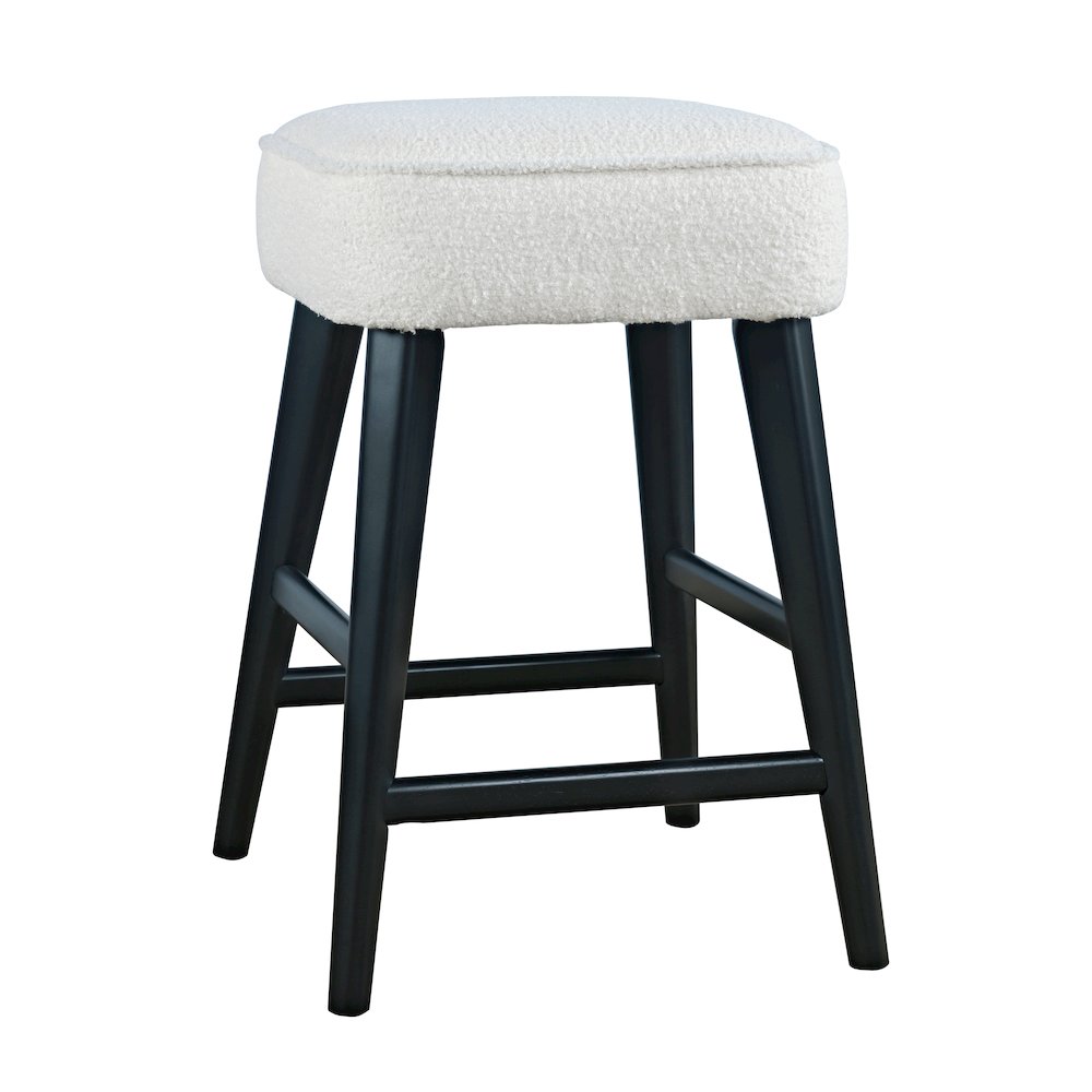 Wes Mid-Century Modern Boucle Upholstery Backless Counter Barstool (Set of 2)