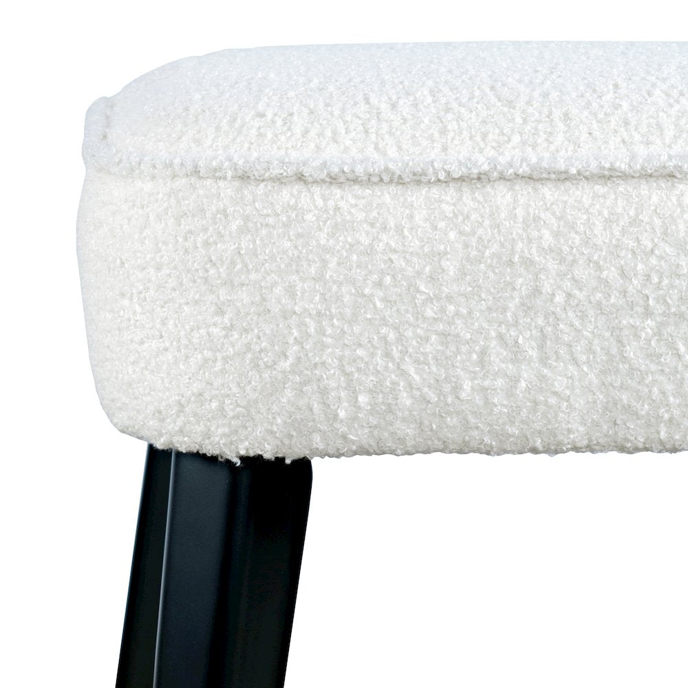 Wes Mid-Century Modern Boucle Upholstery Backless Counter Barstool (Set of 2)