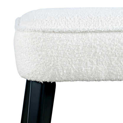 Wes Mid-Century Modern Boucle Upholstery Backless Counter Barstool (Set of 2)