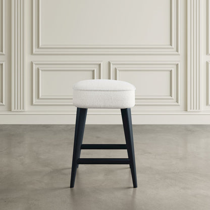 Wes Mid-Century Modern Boucle Upholstery Backless Counter Barstool (Set of 2)